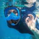 Full Face Snorkel Mask, Snorkeling Gear for Adults Kids with Latest Dry Top Breathing System and Detachable Camera Mount, with 180 Degree Panoramic View, Size: Large-X-Large