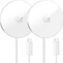 Feeki Magnetic Wireless Charger 2Pack 25W Qi2 for Magsafe Charger for iPhone 17/16/15/14/13/12Pro Max, Air pods 4-2Pro, Samsung Galaxy, Google Pixel, and More, Lightweight for Travel Home Office Desk(White)