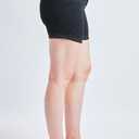 Women's Curvy Fit Exposed Button Cuffed Shorts, Medium Blue, 10 (Black)