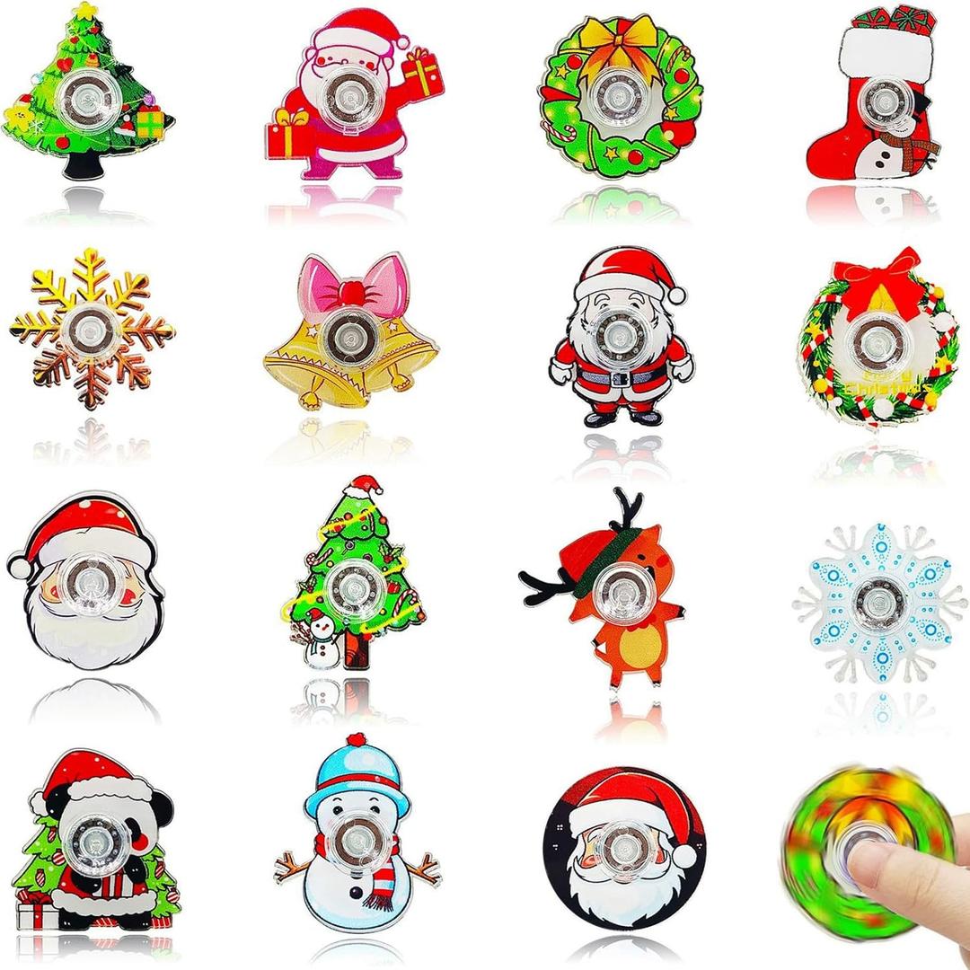 15 Pack Christmas Fidget Spinners Toys Novelty Spinning Tops Toys for Kids Boys Girls Christmas Stocking Stuffers Party Favors Gifts