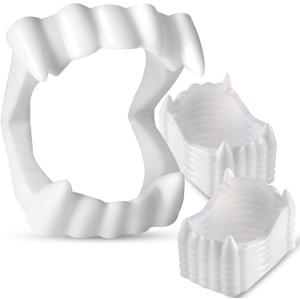 Vampire Teeth Kid Size, White Fake Vampire Teeth for Kids, Vampire Fangs for Kids Costume, Dress-Up, Pretend Play, 12 Pack Halloween Teeth for Halloween Party Favors