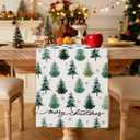 OTOSTAR Snowflake Christmas Tree Black Merry Christmas Table Runner, Xmas Seasonal Winter Holiday Kitchen Dining Table Decoration for Home Party Decor 13x90 Inch