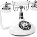 Audio Guest Book Wedding Phone,Audio Guestbook Phone Vintage Style Audio Message Voicemail for Graduation Retirement Party Birthdays Baby Shower Special Occasions (White)