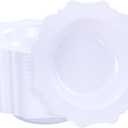 COLOSUS 60 Pack White Plastic Bowls, 12 oz Disposable Soup Bowls, Premium Plastic Dinner Bowls,Heavy-duty Dessert Salad Bowl for Party, Wedding, Dinner, Christmas, Thanksgiving, and Catering