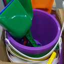 Sratte 18 Sets 4.7" Sand Buckets and Shovels Bulk Summer Beach  Pack Plastic Beach Pails Sand Toys for Summer Pool Party Favors