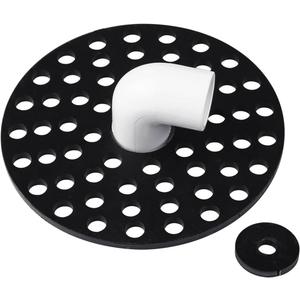 5 inch Drain Cover with Integrated Ports, Floor Drain with Removable Round Disc, 5" Garage Drain Cover Replacement Solution, Floor Strainer, 1PCS