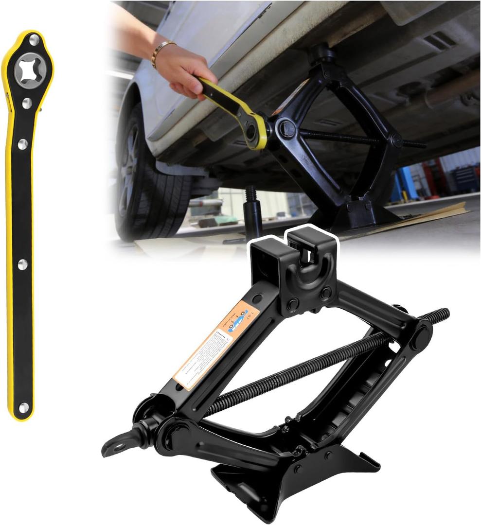 Heavy Duty Scissor Jack for Car,Portable Scissor Car Jack Kit with 1.5T (3307lbs) Capacity & Ratchet Handle,Essential Cars Tire Changing Kit as Cars Emergency Kits