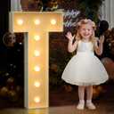 Mixifox 3FT Marquee Letters T, Large Light Up Letters 3 Feet Tall with Lights, Big Letter for Wedding, Engagement, Graduation, Birthday Party Decorations, Pre-Cut Foam Board Kit