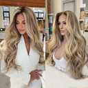 220% Density Balayage Highlight Wig Ash Blonde Lace Front Wigs Human Hair Body Wave Ombre Human Hair 13x4 Skinliked UHD Transparent Lace Wigs Handmade 613 Colored With Baby Hair For Women 24Inch