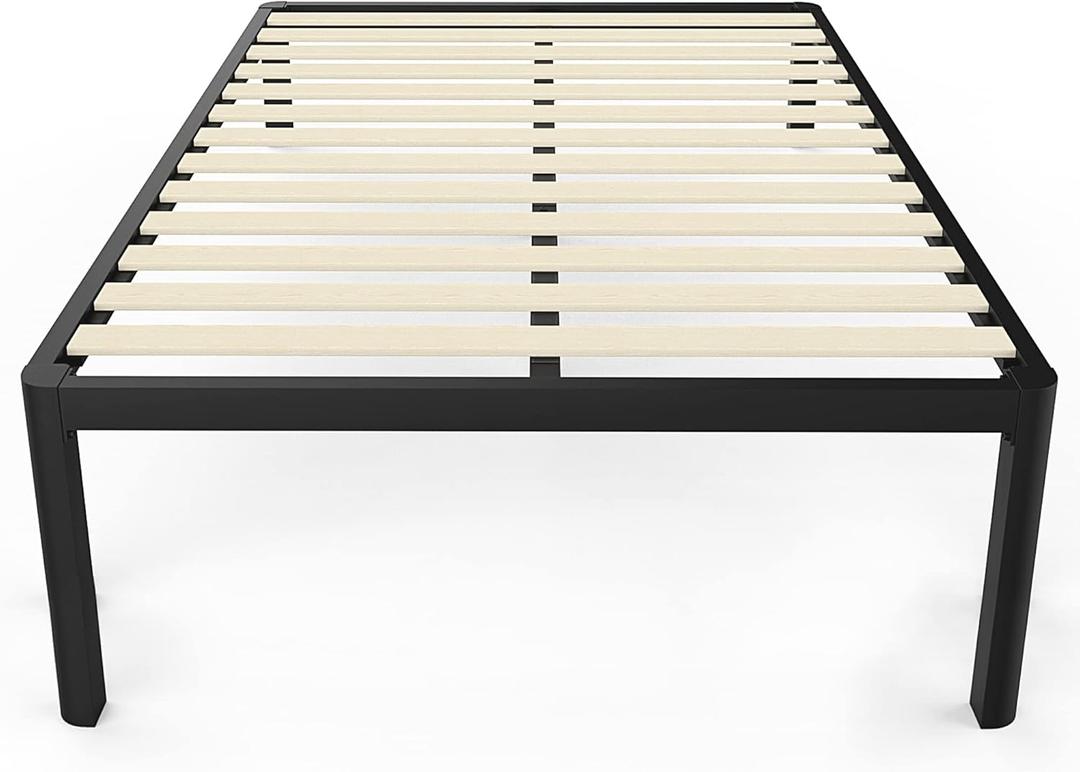 MAF Metal 18 Inch King Platform Bed Frame with Anti-Collision Round Legs, Black 3500 Lbs Heavy Duty Bed Frame with Wood Slats, No Box Spring Needed, Easy Assembly