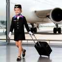 Flight Attendant Costume for Kids Stewardess Costume Set for Girls Career Day 100 Days of School Halloween Dress Up