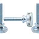 LBY 30pcs Knurled Thumb Screws, M4 x 20mm Flat Knurled Head Fully Threaded, Carbon Steel Galvanized (Double Layer Step)