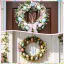 Halloscume 6 Pcs Easter Bunny Ear Picks Easter Tree Topper Cute Colorful Woven Rabbit Ears Ornaments for Vase Filler Home Decor Gifts