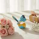 YU FENG Enamel Bird Trinket Box Jewelry Organizer, Hand Painted Decorative Hinged Keepsake Box Blue Bird