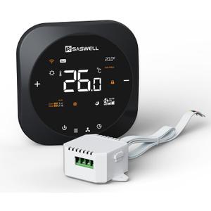 Smart WiFi Thermostat for Home, Programmable Thermostat with C-Wire Adapter, 3H/2C for Heat Pump & Conventional Systems, Tuya App Control, Compatible with Alexa & Google Assistant