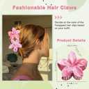 9Pcs Flower Claw Clips for Thick Hair - Hair Clips for Girls Gifts- Cute Hawaiian Flower Hair Clips for Women - Large Plumeria hair clips - Summer Beach Accessories for Women Girls