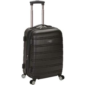 Rockland Melbourne Hardside Expandable Spinner Wheel Luggage, Black, Carry-On 20-Inch