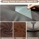 Leather Repair Tape, 23.6x79 inch Leather Patches for Furniture, Self Adhesive Leather Repair Patch for Sofas, Couches, Leather Covers, Seats, Chairs, Vinyl Repair Tape Light Brown