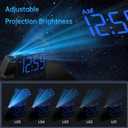 Peakeep Projection Alarm Clock for Bedroom Ceiling 180 Rotatable, Loud for Heavy Sleepers, Colorful Nightlight, 5 Brightness Dimmable Large Number Bedside Electric LED Digital Clock with USB Port