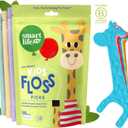 SmartLifeco Eco-Friendly Kids Flossers (200ct) - Dental Floss Picks for Children Made with Straw Wheat, Fluoride & PFA Free, Toothpick Flossing Sticks for Toddler Teeth, No Shred Thread, Mint