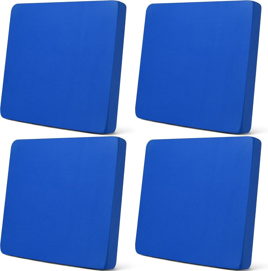 Newwiee Set of 4 Stretch Patio Cushion Covers Sofa Couch Seat Chair Slipcovers Cushion Cover Replacement Furniture Protector for Pets Washable(Seat Cover, 20.87"D x 20.87"W x 1.97"H, Royal Blue)