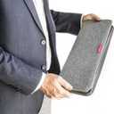 LeanTravel Tie Case Organizer for Travel with Storage Bag for Cufflinks, Color Grey