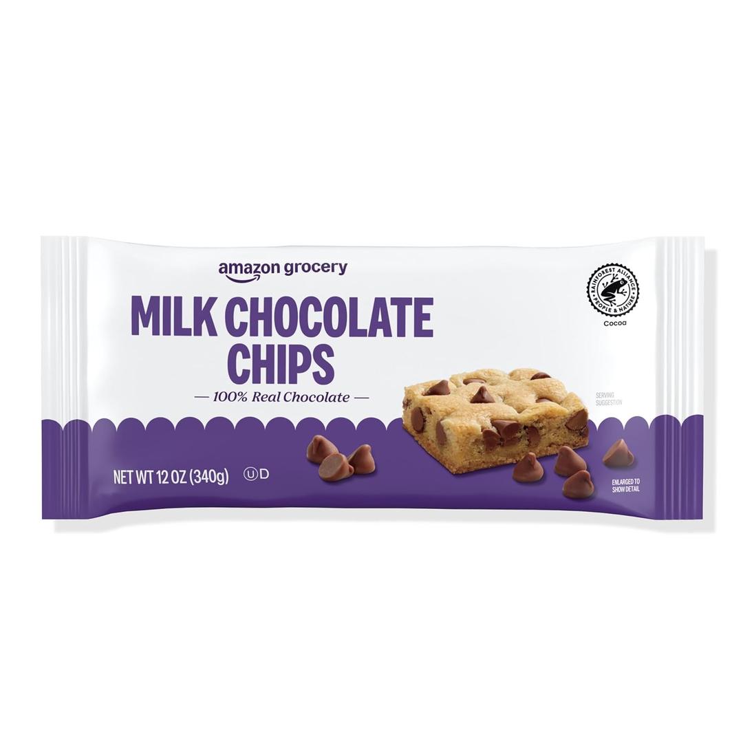  Milk Chocolate Chips, 12 Oz (Previously Amazon Fresh, (EXP 03/17/27)