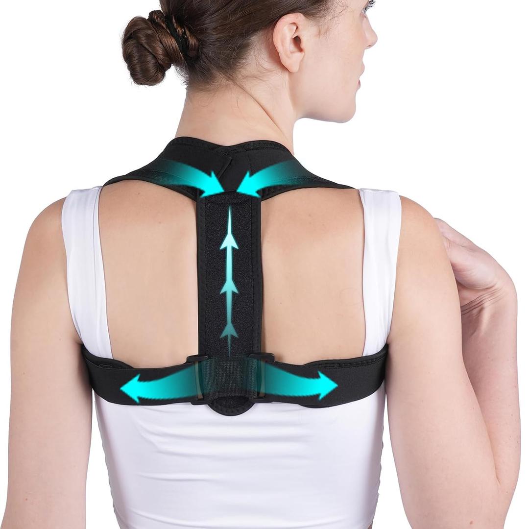 Posturace 2PCS Posture Corrector for Women & Men - Adjustable Upper Back Brace Straightener Suitable for Lumbar, Shoulder, Neck, Scoliosis, Providing Comfortable Elastic Support and Pain Relief