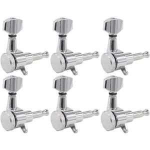 6R Inline Chrome Guitar Locking Tuners Tuning Pegs Keys Machine Heads Right Hand for Fender Stratocaster Telecaster Style Electric Guitar Chrome