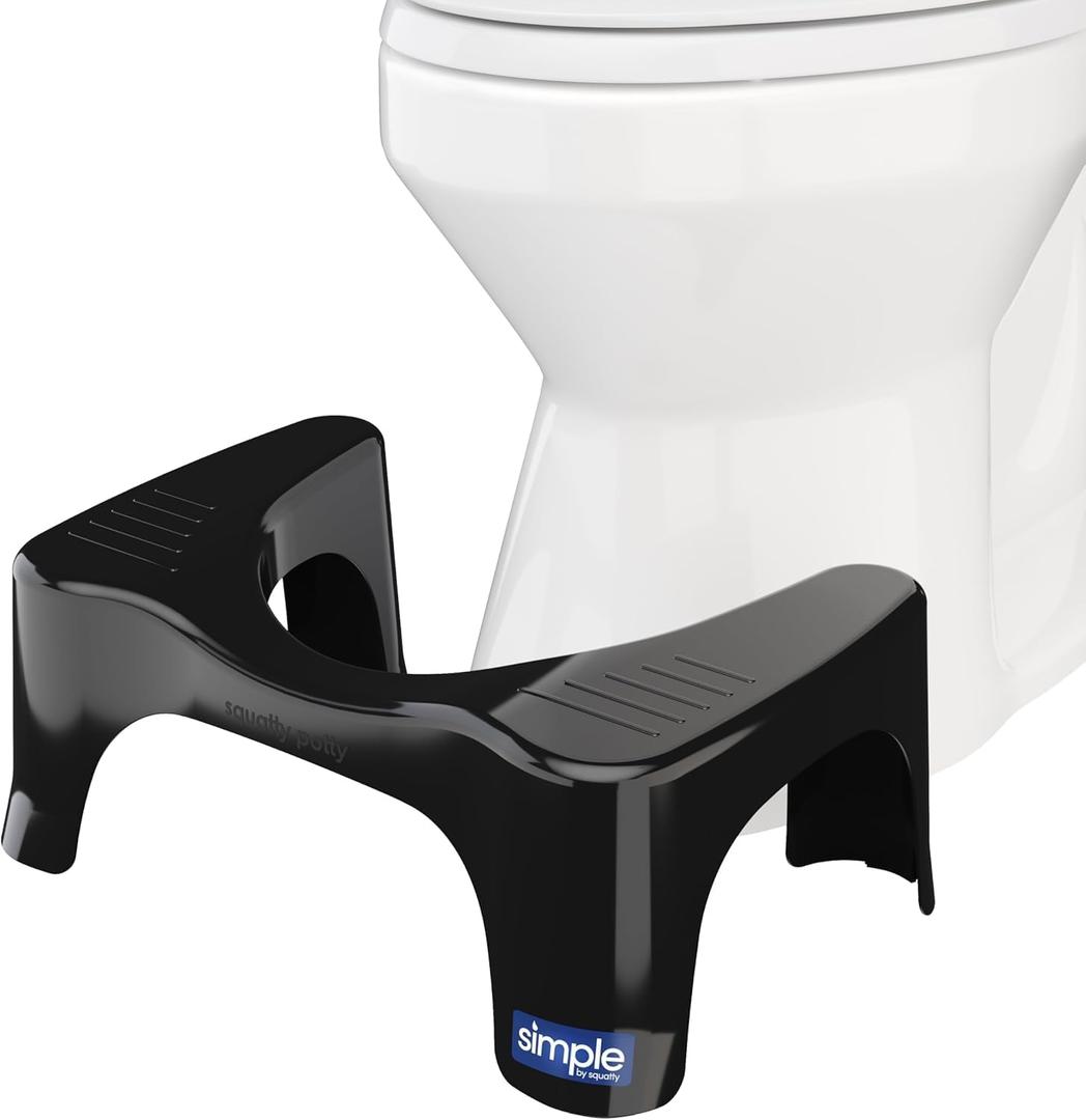 Squatty Potty Simple Curve Bathroom Toilet Stool 7 Inch - Black