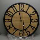 Maxstar Wall Clock Silent Bronze Rustic Farmhouse Metal & Wood with Arabic Numeral, Battery Operated Wall Clocks Decorative for Living Room Bedroom Office Home Decor 16inch