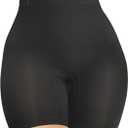 SHAPERX Tummy Control Underwear for Women Mid-Waisted Seamless Shapewear Shorts Anti-Rolling Body Shaper Under Dresses (Black) S/M