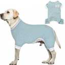 KYEESE Dog Pajamas for Large Dogs Stretchable Dog Onesie Lightweight 4 Legs Strip Pet PJS (1# Green Stripe), XXL