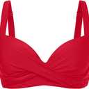 Women Underwire Bikini Top - Push Up Swim Top Only Bra Padded Swimsuit Tops 2025 Bathing Suit Tops (X-Large, Red)