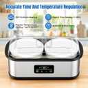Yogurt Maker with Two 1 Quart Containers, Yogurt Maker Machine with Adjustable Temperature & Time Control, Automatic Shut-Off & Constant Temper for Homemade Yogurt, Promoting Gut Health