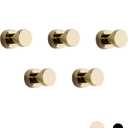 BVL Gold Robe Hook Brass Adhesive Towel Hook for Bathroom and Kitchen,5 of Packing