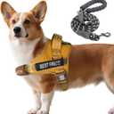 AUROTH Dog Harness and Leash Set, Soft Padded Service Dog Vest with 5.25FT Dog Leash, No Choke, Easy On Pet Vest, Adjustable Reflective No Pull Dog Harness Small Sized Dog, Easy Walking and Training