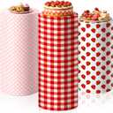 SmoothNovelty 3 Pcs Strawberry Cylinder Pedestal Stand Covers Spandex Plinth Strawberry Themed Cylinder Stand Covers for Birthday Party Wedding Shower Props Decor
