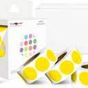 PARLAIM Color-Coded Dot Stickers 1 inch Permanent Adhesive Round Labels for Office Garage Sale Polka Circle Dot Label Sticker Yellow 4 Rolls