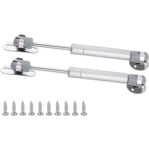 150N/33.8 lb 6 inch Long Gas Support Cabinet Hinge Safety Lift Support, Gas Shock, Soft Open and Lower Cover Support and BufferTelescopic Cabinet Door Rubber Head Gas Spring Support (2 Pack)