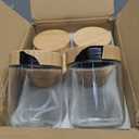 Liuruiyu 6-Pack Overnight Oats Containers with Bamboo Airtight Lids, 16oz Wide Mouth Mason Salad jars, Glass Food Storage Containers for Snacks Sugar Spice Yogurt