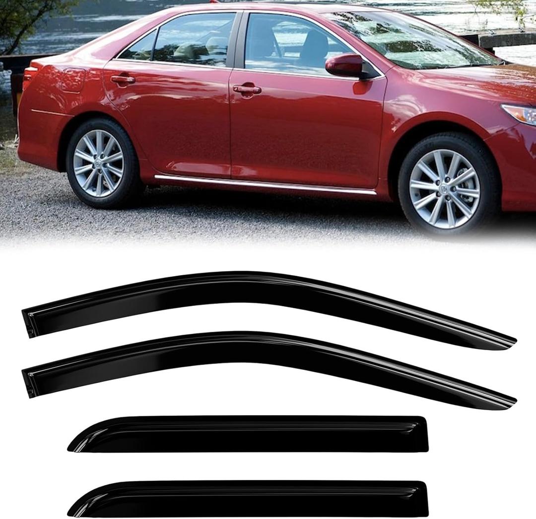 Window Rain Guards Compatible 2012-2013 Toyota Camry 4PC Window Visors Vent Shade Deflector