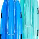 Toboggan Snow Sled for Adults, 48in Plastic Sleds with Pull Rope and 4 Handles, Outdoor Plastic Snow Sled for Kids and Adults