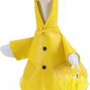 17 Inch Raincoat Porch Goose Outfits Spring Lawn Goose Statue Raincoat Costume Yard Duck Cement Clothes with Umbrella for Statue Patio Garden Decoration