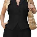 Women's Summer 2 Piece Blazer Outfits Sleeveless Halter Vest Shorts Sets Sexy Casual Vacation Outfits 2025 (XX-Large, Black)