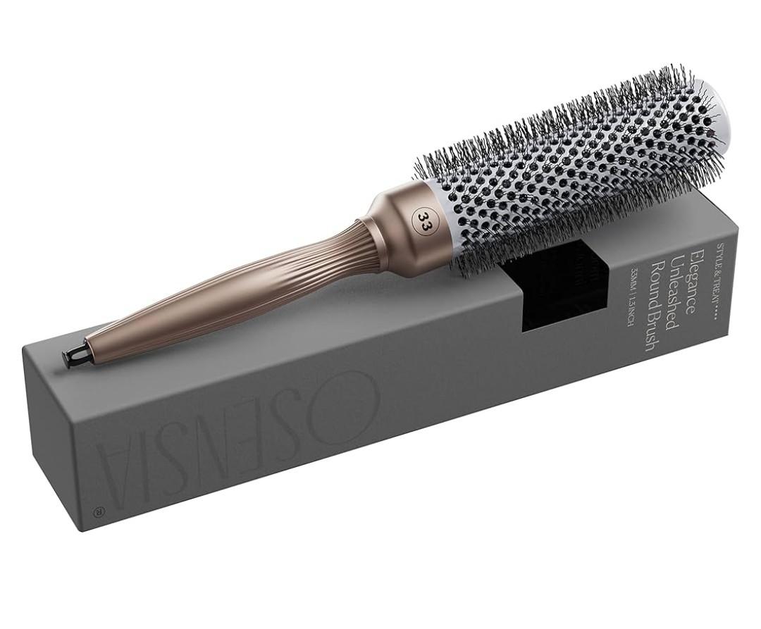 Osensia Round Brush for Blow Drying 1.3 Inch, Vented Hairbrush for Styling, Salon Blowouts, All Hair Types, Ionic, Ceramic, Builds Hair Volume, Reduces Frizz