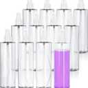 JUVITUS 12 oz Clear Professional Cylinder Plastic Bottles with White Fine Mist Sprayer (12 Pack)