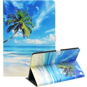 Amazon Kindle Fire HD 10 and Fire HD 10 Plus 10.1" Tablet Case (13th/11th Generation 2023/2021 Release), Slim Fit Leather Stand Smart Cover with Auto Sleep/Wake, Coconut Tree