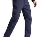 FREE SOLDIER Men's Fleece Lined Outdoor Cargo Hiking Pants Water Repellent Softshell Snow Ski Pants with Zipper Pockets, Size 32W/32L