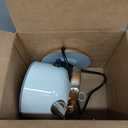 Retro Electric Kettle, 1.7L Stainless Steel Tea Kettle with Large Temperature Gauge, 1500W Fast Heating Hot Water Boiler with LED Indicator, Auto Shut-off & Boil-Dry Protection-Reteo White